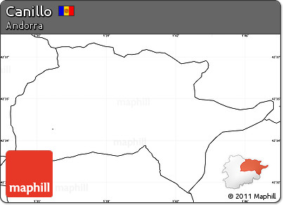 Blank Simple Map of Canillo, no labels