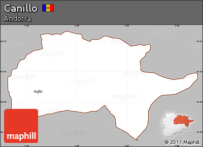 Gray Simple Map of Canillo, cropped outside