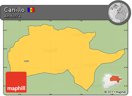 Savanna Style Simple Map of Canillo, cropped outside