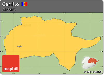 Savanna Style Simple Map of Canillo, cropped outside