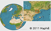 Satellite Location Map of Encamp, highlighted country, within the entire country