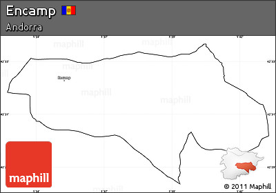 Blank Simple Map of Encamp, cropped outside