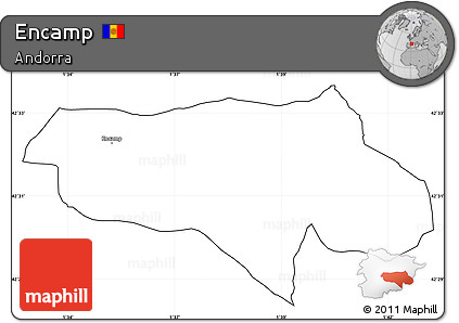 Blank Simple Map of Encamp, cropped outside