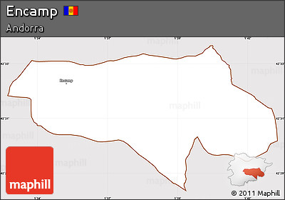 Classic Style Simple Map of Encamp, cropped outside