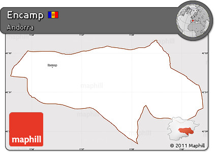 Classic Style Simple Map of Encamp, cropped outside