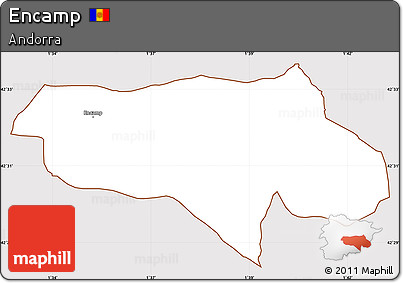 Classic Style Simple Map of Encamp, cropped outside