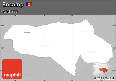 Gray Simple Map of Encamp, single color outside