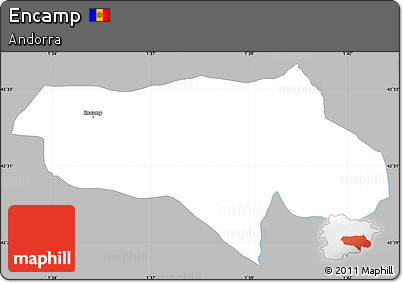Gray Simple Map of Encamp, single color outside