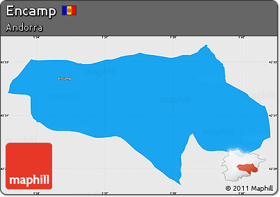 Political Simple Map of Encamp, single color outside