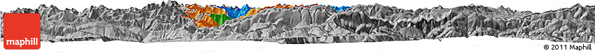 Political Horizon Map of Andorra, desaturated