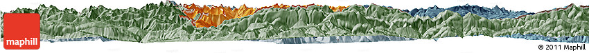 Political Shades Horizon Map of Andorra, semi-desaturated