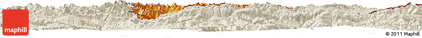 Political Shades Horizon Map of Andorra, shaded relief outside