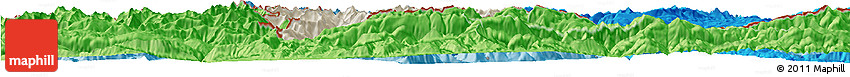 Shaded Relief Horizon Map of Andorra, political shades outside