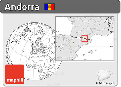 Blank Location Map of Andorra, highlighted continent