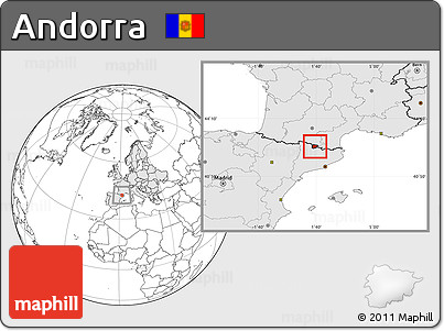 Blank Location Map of Andorra, highlighted continent