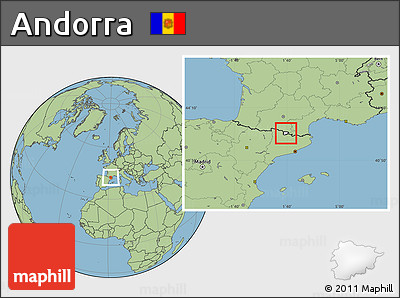 Blank Location Map of Andorra, savanna style outside