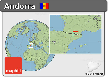 Blank Location Map of Andorra, savanna style outside