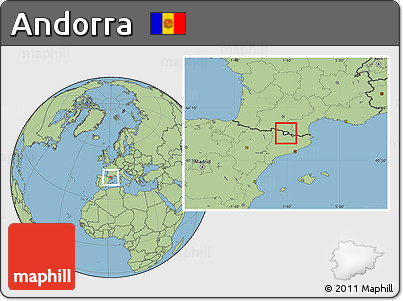 Blank Location Map of Andorra, savanna style outside