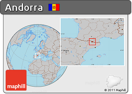 Gray Location Map of Andorra