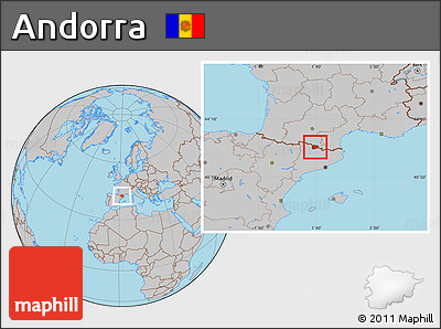 Gray Location Map of Andorra