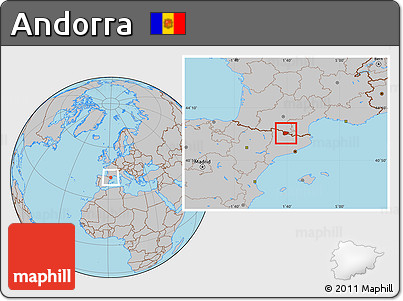 Gray Location Map of Andorra