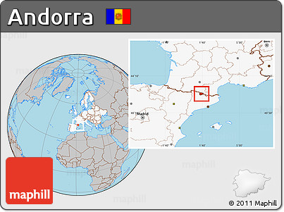 Gray Location Map of Andorra, highlighted continent