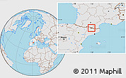 Gray Location Map of Andorra, lighten, desaturated, land only