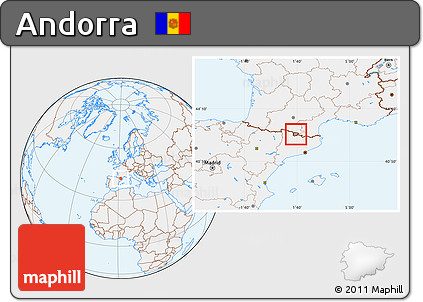 Gray Location Map of Andorra, lighten