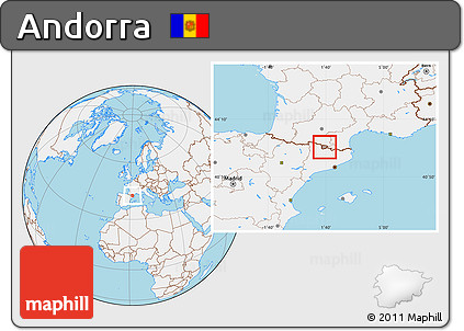 Gray Location Map of Andorra, lighten, land only