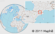 Gray Location Map of Andorra, lighten, semi-desaturated, land only