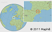 Gray Location Map of Andorra, savanna style outside, hill shading inside