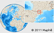 Gray Location Map of Andorra, shaded relief outside
