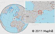 Satellite Location Map of Andorra, gray outside