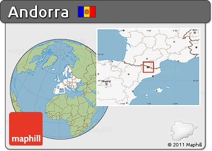 Savanna Style Location Map of Andorra, highlighted continent