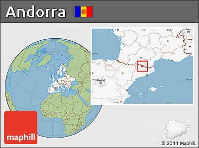 Savanna Style Location Map of Andorra, highlighted continent