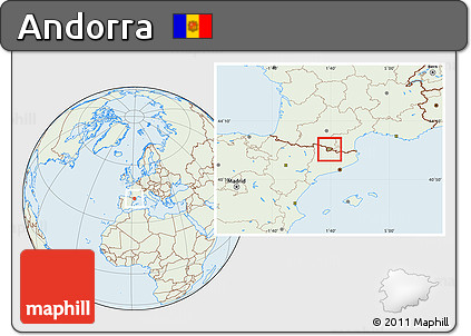 Savanna Style Location Map of Andorra, lighten