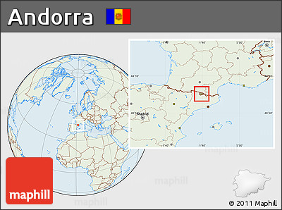 Savanna Style Location Map of Andorra, lighten