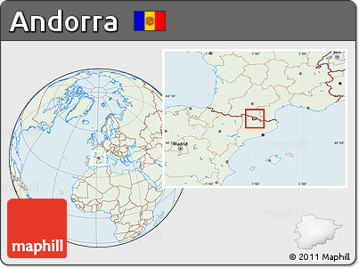 Savanna Style Location Map of Andorra, lighten