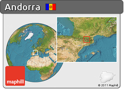 Savanna Style Location Map of Andorra, satellite outside