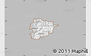 Gray Map of Andorra, single color outside