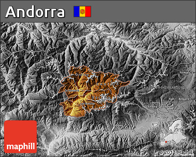 Physical Map of Andorra, desaturated