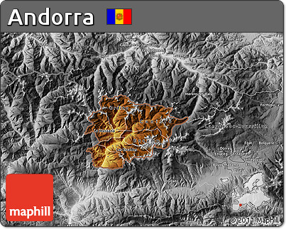 Physical Map of Andorra, desaturated