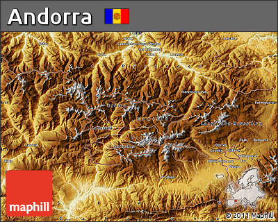 Physical Map of Andorra