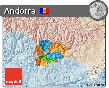 Political Map of Andorra, lighten