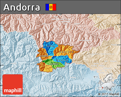 Political Map of Andorra, lighten