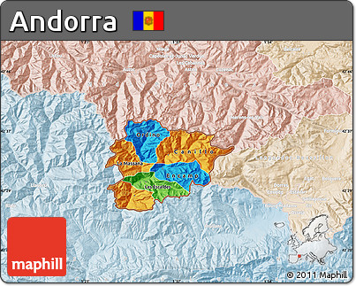 Political Map of Andorra, lighten