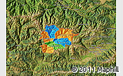 Political Map of Andorra, satellite outside