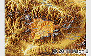 Political Shades Map of Andorra, physical outside