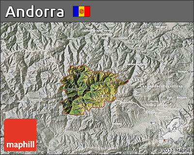 Satellite Map of Andorra, lighten, semi-desaturated
