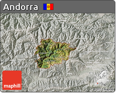 Satellite Map of Andorra, lighten, semi-desaturated